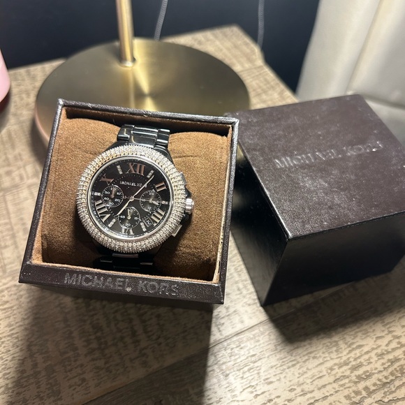 Michael Kors Black Ceramic Watch with Diamond Accent - Picture 6 of 8